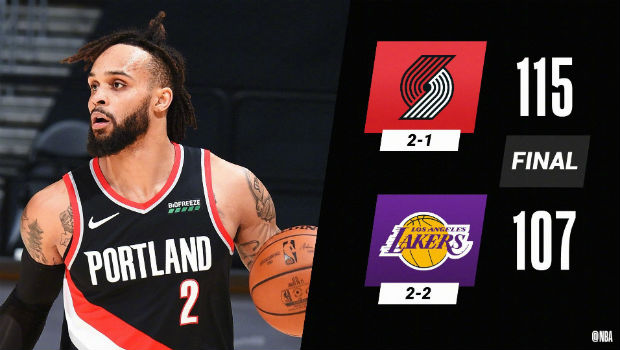 <a href=/shipin/lanqiuzhibo/blazers/ target=_blank class=infotextkey>开拓者</a>115-107战胜<a href=/shipin/lanqiuzhibo/lakers/ target=_blank class=infotextkey>湖人</a>