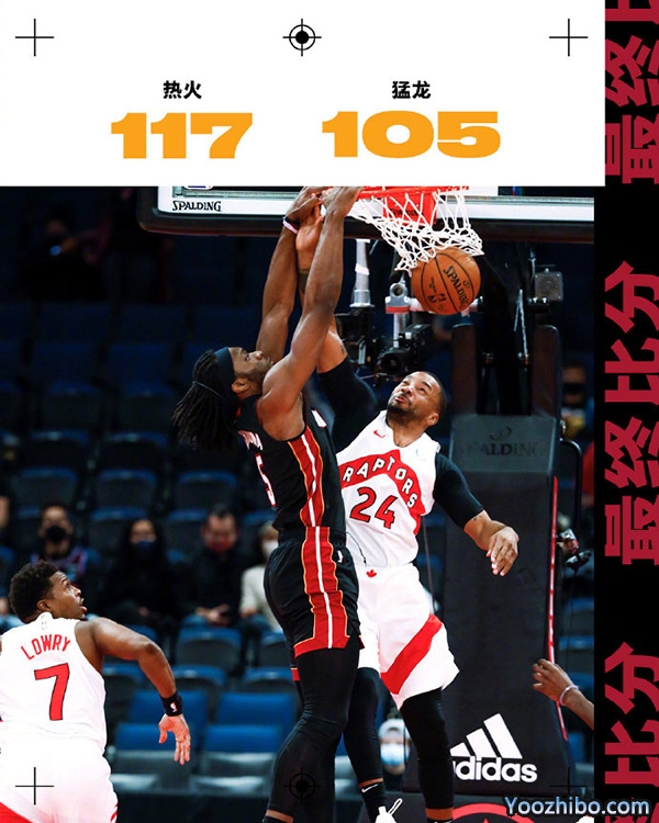 <a href=/shipin/lanqiuzhibo/heat/ target=_blank class=infotextkey>热火</a>以117-105击败了<a href=/shipin/lanqiuzhibo/raptors/ target=_blank class=infotextkey>猛龙</a>